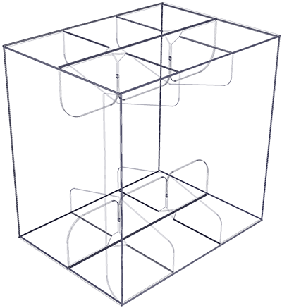 包裝盒3D虛擬打樣-骨架圖模式-易于向工作搭檔/客戶說明，制作工程圖